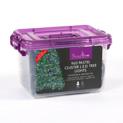 Snowtime 960 Pastel Cluster Led Lights Multi Function  With Timer Indoor / Outdoor from B&Q