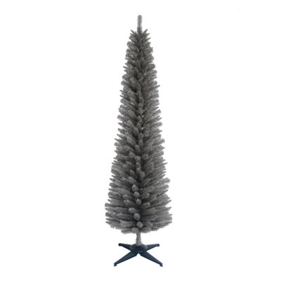 Snowtime 150Cm Wrapped Pencil Pine Grey Tree With 236 Tips from B&Q
