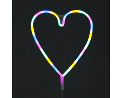 Snowtime Heart Hope Led Christmas Silhouette Light In Multicolour from B&Q