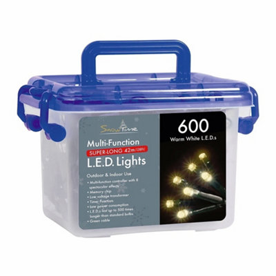 Snowtime 600 Warm White Led Multi-Function Lights With Timer from B&Q