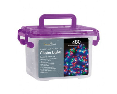 Snowtime 480 Multi-Function Cluster Led Lights In Multicolour3.7M Lit Length from B&Q