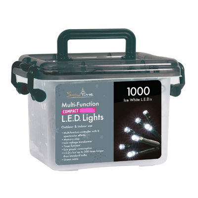 Snowtime 1000 Multi-Function Compact Led Lights In Ice White25M Lit Length from B&Q