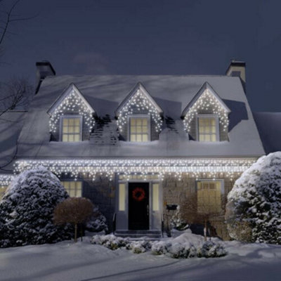 Snowtime 400 Ice White Led Icicle Lights Multi-Function With Timer from B&Q