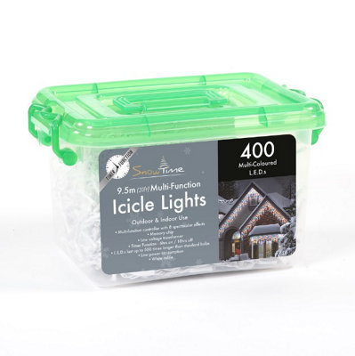 Snowtime 400 Multicolour Led Icicle Lights Multi-Function With Timer from B&Q