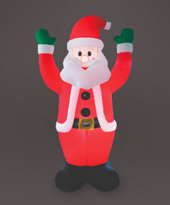 Snowtime 120Cm Inflatable Santa With Arms Up W/6 Led from B&Q