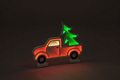 Samuel Alexander Red/Green And Led Infinity Truck Christmas Decoration 40Cm