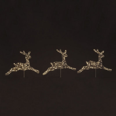 Snowtime Set Of 3 Reindeer Stake Lights W/300 Ww Leds from B&Q