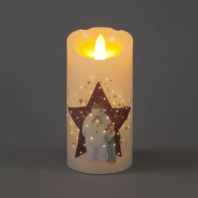 Snowtime The Snowman Snowdog & Billy Christmas Led Candle Fibre Optics 15Cm Decoration from B&Q