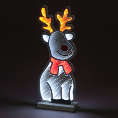 Snowtime 40Cm Infinity Standing Cute Reindeer W/metal Base Od from B&Q