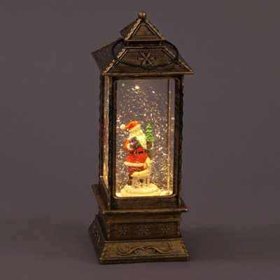 Snowtime B/o 29Cm Water Lantern W/ Rotating Santa from B&Q