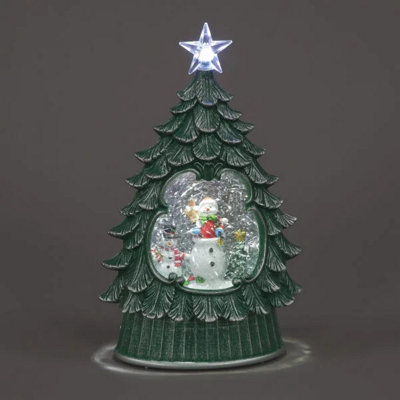 Snowtime Light-Up Christmas Water Tree Snowman Scene With Timer & Ice White Leds26Cm from B&Q