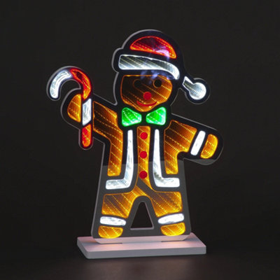 Snowtime Christmas Infinity Gingerbread Man With 3D Led Tunnel Effect40Cm from B&Q