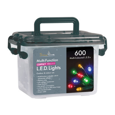 Snowtime 600 Multi-Color Led Compact Lights With Timer from B&Q