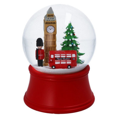 Gisela Graham Christmas Musical London Scene Christmas Snow Globe - Red - Image 5