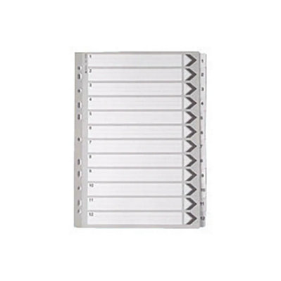 White Box A4 White 1-12 Mylar Index Dividers from B&Q
