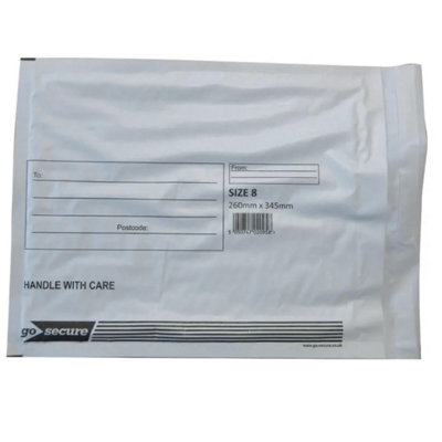 Q-Connect Gosecure Bubble Envelope Size 8 Internal Dimensions 260X345mm White (Pack Of 50) Kf71454 from B&Q