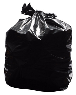 2Work Light Duty Refuse Sack Black (Pack Of 200) Kf73375 from B&Q