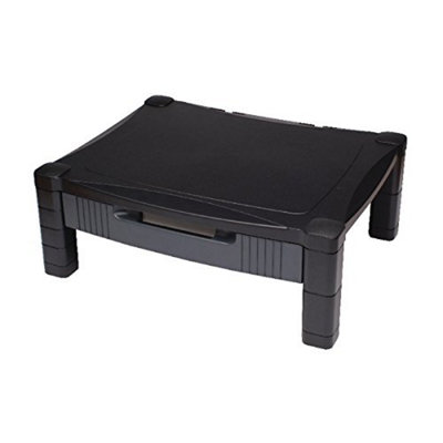 Contour Ergonomics Adjustable Monitor Stand With Drawer Black from B&Q