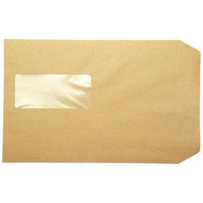 Q-Connect C5 Envelopes Window Pocket Peel And Seal 115Gsm Manilla (Pack Of 500) from B&Q