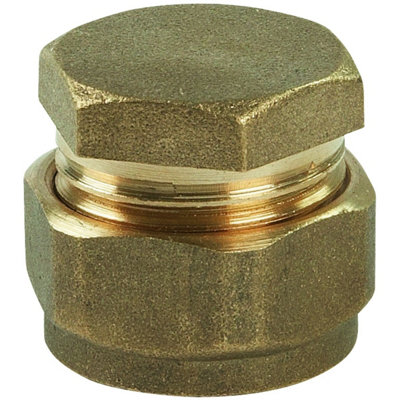 Plumbright Compression Stop End 15mm Dzr L923Dr.4 from B&Q