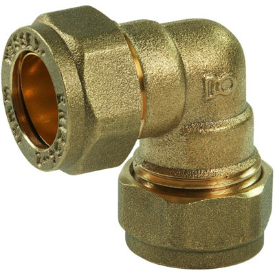 Plumbright Compression Equal Elbow 15mm Dzr L801Dr.05 from B&Q