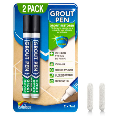 B&Q -  Twin Pack Grout PenDesigned For Restoring Tile Grout In Bathrooms & Kitchens (Black)
