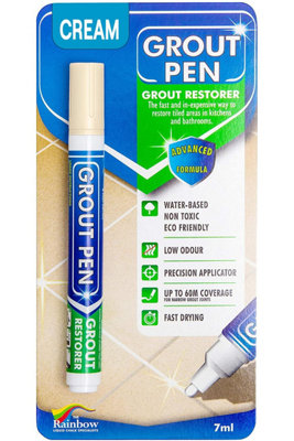 B&Q -  Grout PenDesigned For Restoring Tile Grout In Bathrooms & Kitchens (Cream)