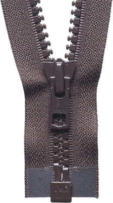 Groves Of Thames Hyv/W O/E Zip 66Cm - Vislon Heavyweight Open End Zip: 66Cm: - Ykk Brown
