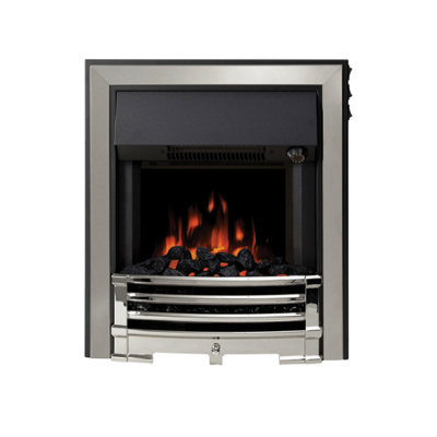 Newland Aspen Chrome Inset Electric Fire With Spacer Frame from B&Q