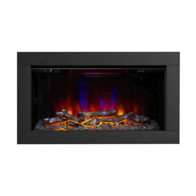 Newland Avella Matt Black Inset Wall Mounted Electric Fire from B&Q