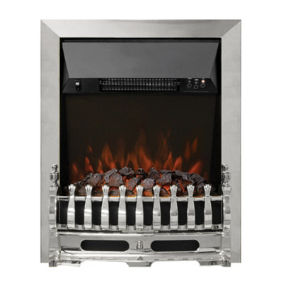 Newland Bayden Chrome Inset Electric Fire With Remote Control from B&Q