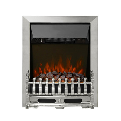 Newland Bayden Chrome Inset Electric Fire (Manual Control) from B&Q
