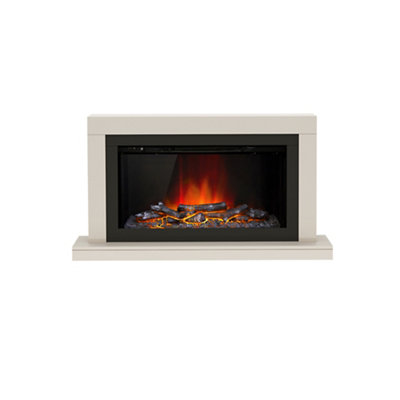 Be Modern Camaro Petite Cashmere Wall-Mounted Electric Fire Suite from B&Q