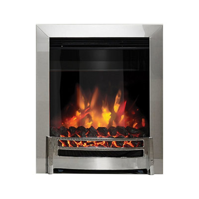 Be Modern Edana 2Kw Chrome Effect Inset Electric Fire (H)565mm (W)413mm (D)75mm from B&Q