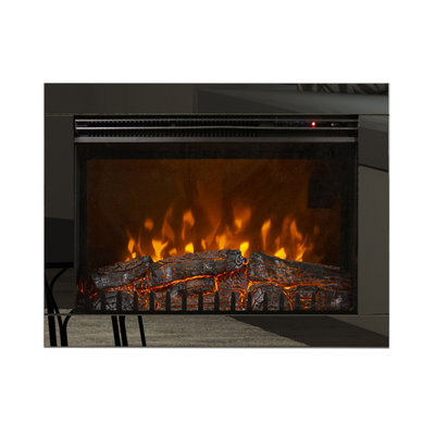 Newland Adali Black Nickel Inset Wall Mounted Electric Fire from B&Q