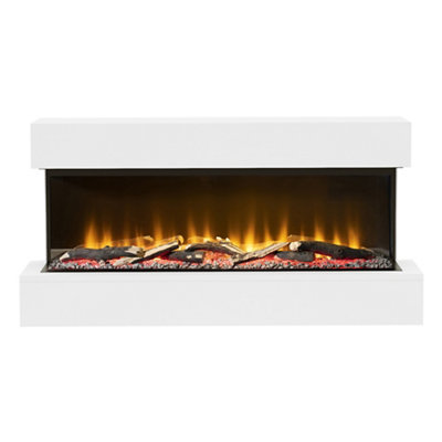 Be Modern Ashgrove 2Kw Matt White Wall-Mounted Electric Fire from B&Q