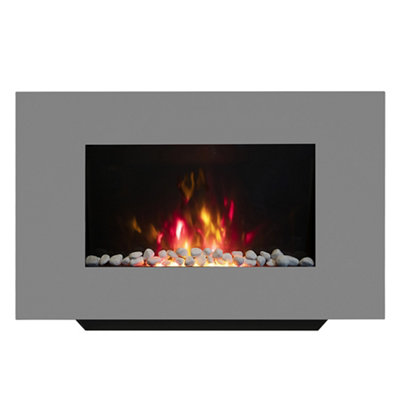 Be Modern Abington 2Kw Grey Glass Effect Wall-Mounted Electric Fire from B&Q