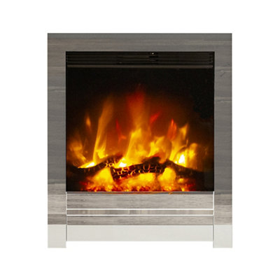 Be Modern Kempton 2Kw Chrome Effect Inset Electric Fire (H)565mm (W)413mm (D)75mm from B&Q