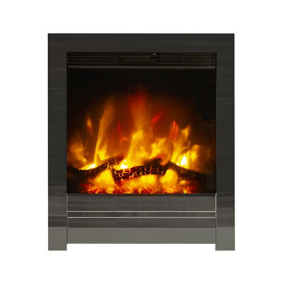 Be Modern Kempton 2Kw Black Nickel Effect Inset Electric Fire (H)565mm (W)413mm (D)75mm from B&Q