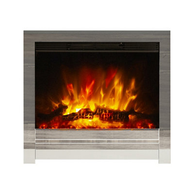 Be Modern Kempton 2Kw Chrome Effect Inset Electric Fire (H)595mm (W)570mm (D)75mm from B&Q