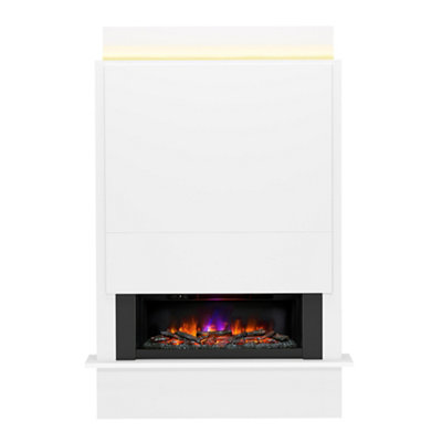 Be Modern Hanthorpe White Inset Electric Fire Suite from B&Q