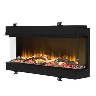 Be Modern Insito 2Kw Matt Black Glass Effect Inset Electric Fire (H)505mm (W)1025mm (D)235mm from B&Q