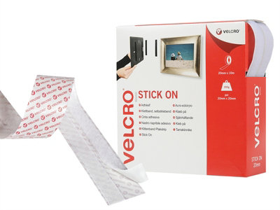 B&Q -  60219  Stick On Tape 20mm X 10M White Vel60219