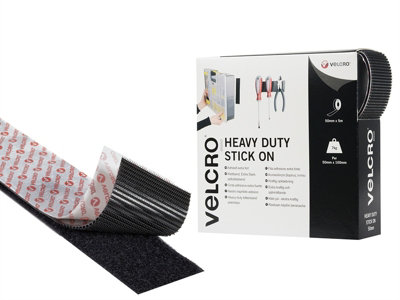 Velcro Brand 60243 Velcro Brand Heavy-Duty Stick On Tape 50mm X 5M Black Vel60243 from B&Q