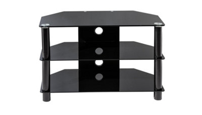 Alphason Essentials Tv-Stand With 3 Shelves Black Glass800mm from B&Q