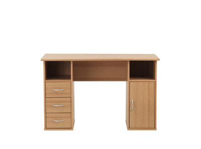 Alphason Maryland Desk With 3 Drawers And 1 Door Beech from B&Q