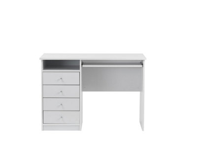 Alphason Marymount Desk With Sliding Shelf & 3 Drawers In White