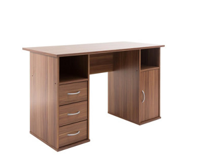 Alphason Maryland Desk With 3 Drawers And 1 Door Walnut from B&Q