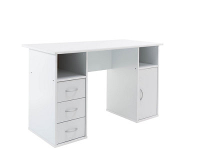 Alphason Maryland Desk With 3 Drawers And 1 Door White from B&Q