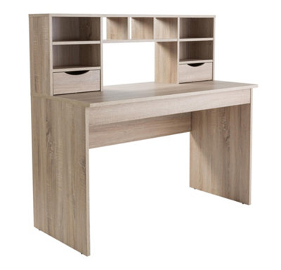 Alphason Albion 2 Drawer Desk In Light Oak Look from B&Q